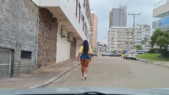 MICRO SKIRT NO UNDERWEAR WALKING AROUND