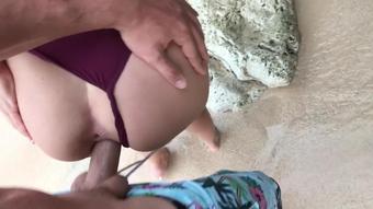 Aryaholes - [Pornhub.Com] - Amateur Fuck On An Island Beach Ends With Cumtaste - 1080P