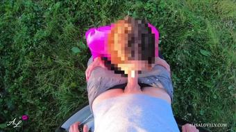 Public Outdoor Fuck Babe with Sexy Butt - Young Amateur Couple POV!