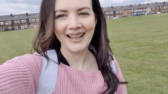 Black leggings walking and wetting pee - May 18, 2021
