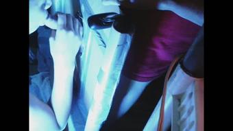 caretaker cleans cock w/ gloryhole BJ
