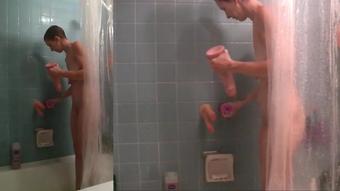 Taking a shower, wash myself and my toys
