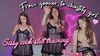 From gooner to chastity girl sissy training - September 20, 2023