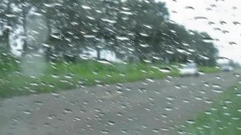 Masturbation on the road with rain
