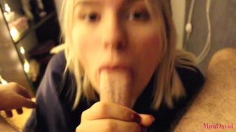 Amazing blowjob after shower and quick fuck - MiraDavid