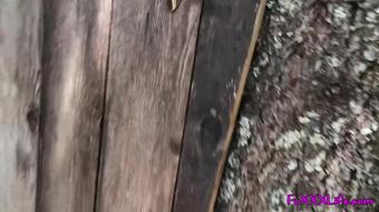 021 Big Boobs Blond Takes Out Door Shower In The Woods_Foxxxlife_1080P