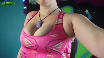 Trying on too small jeans and bralettes