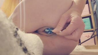 PUSSY POP SUPER MESSY FUCKING WITH THONG STUFFING