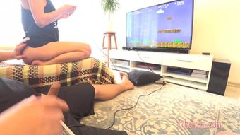 family therapy. Playing a game with hot step sister , She win a cumshot 4k