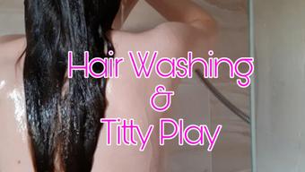 Scottish Teen Hair Washing & Titty Play
