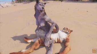 Wild Life / Furry Wolf Girl with Furry Tiger