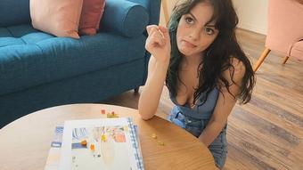 Giantess Compares Gummys to Tiny People