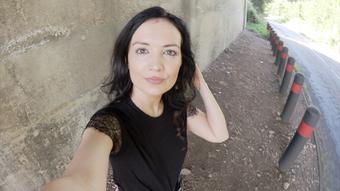 Pink leggings under the bridge peeing - October 15, 2019