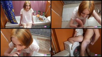005 Caught Her Brother Jerking Off In The Bathroom And Gave Him A Blowjob Anny Walker 1080P