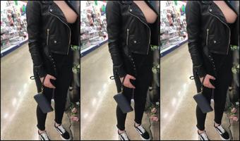 braless flashing perky tits in public