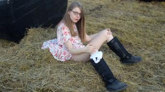 Girl Caught in the Hay Field - June 20, 2017