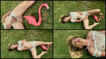 Mona Wales Squirting On The Front Lawn