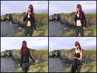 Candystart Sexy Redhead Smoking Fetish Outdoors