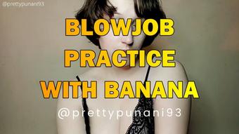 Blowjob Practice with Banana