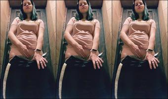 Lovely Brunette Masturbates Pussy In Pub