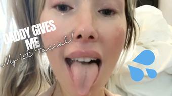 Daddy gives me My first EVER facial