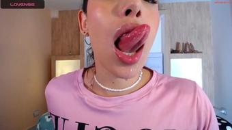 Perverted Tongue Tease: Latina Dildo Desire Unleashed
