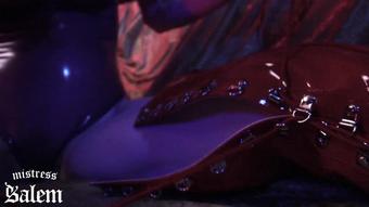Mistress Salem Lace Up My Thigh Highs Foot Slave Lesson