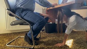 Business Bitch Secretary Secret Blowjob Under The Desk