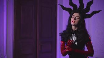 Very Hot Joi In Black Latex Catsuit