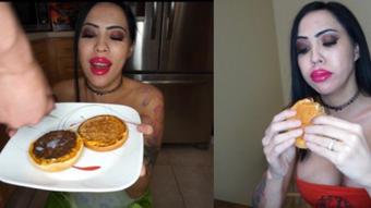 Jasminedark Waitress Feeds Cum To Rude Customer