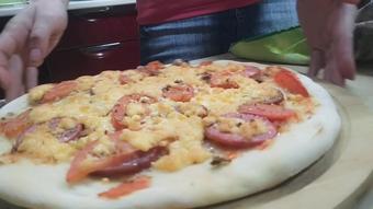 Nasty pizza for looser disgust cook