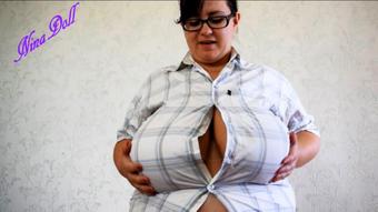 I broke those buttons with my boobs