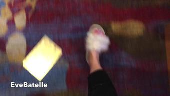 Eve Batelle Fuzzy Slipper Walk Through Casino To Pee