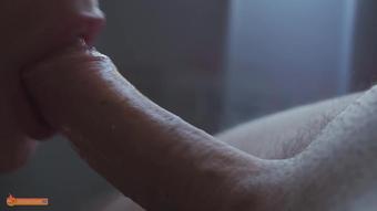 Romantic Blowjob CloseUp With Cum In Mouth