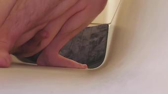 My boyfriend Held his Pee a lot and Cummed sercretly with Cute Moaning alone