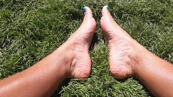 My tired feet in a park - July 22, 2020