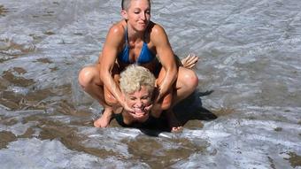 Two Hot Fit Babes Oil Wrestling Outside - June 22, 2023