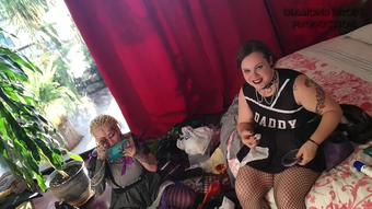 4 Girls Fist Squirt Backstage Group Sex