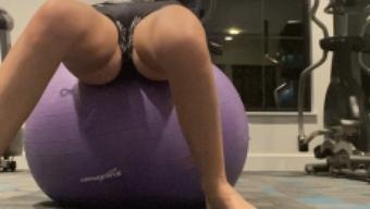 Meganholly00 Public Gym Yoga Ball Stretching Pov