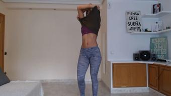 walking and taking gym clothes off - November 22, 2019