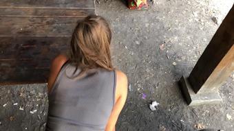 Risky outdoor nature sex at park with hot 19 years old chick