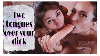 Two mouths sucking your dick