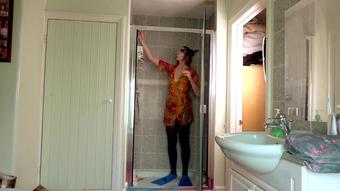 Ariel Anderssen Shower In Tights And Fins
