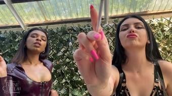Human ashtray by 2 Latex Dommes POV - September 05, 2022