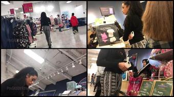 0011 Mixed Girl Candid Creepshot Video Booty Jiggles Leggings Nice Booty Street Public Voyeur