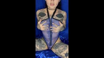 Tease in Blue Fishnet