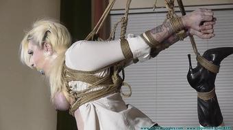 Olivia Panty Gagged Breast Bound And Bound In A 1 Leg Strappado 2