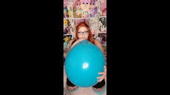 Nerdy Ginger Blows 24" Teal Balloon - March 16, 2022