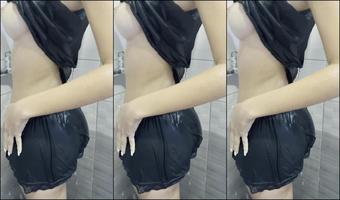 Wet clothed shower with perfect body tall Brunette Yoya Grey