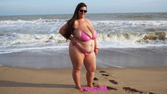 catwalk at the beach BIKINI and nude BBW